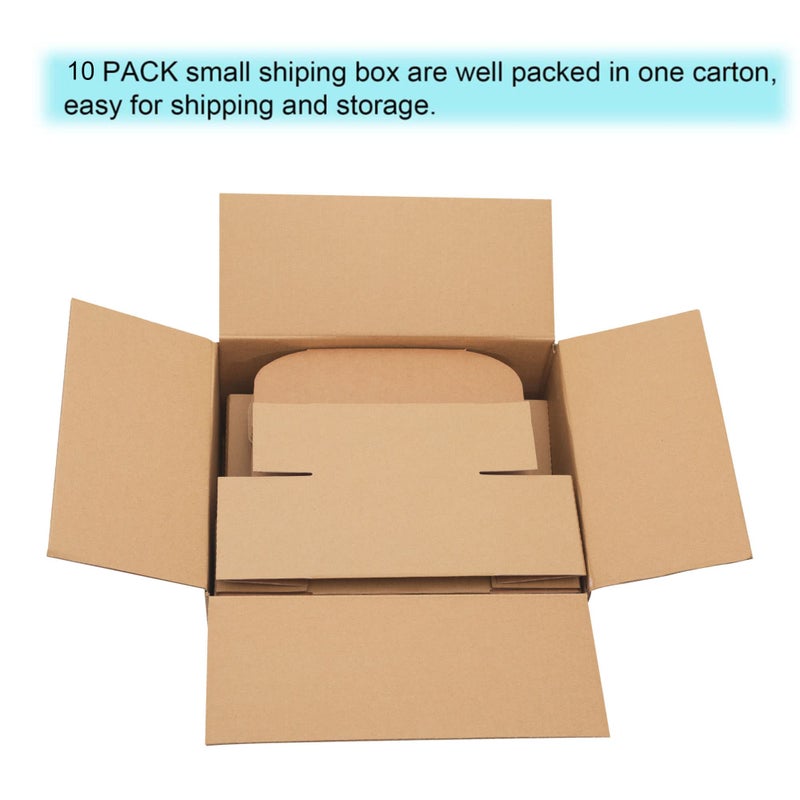 YOUNGKEE 10 Pack Small Shipping Boxes 6x4x3 ' ' Corrugated Small Cardboard Boxes for Shipping  Recyclable Packaging Boxes for Small Business  Mailer  Gift Packing  Crafts Packing  Jewelry Box Shipping  Brown - Image 5